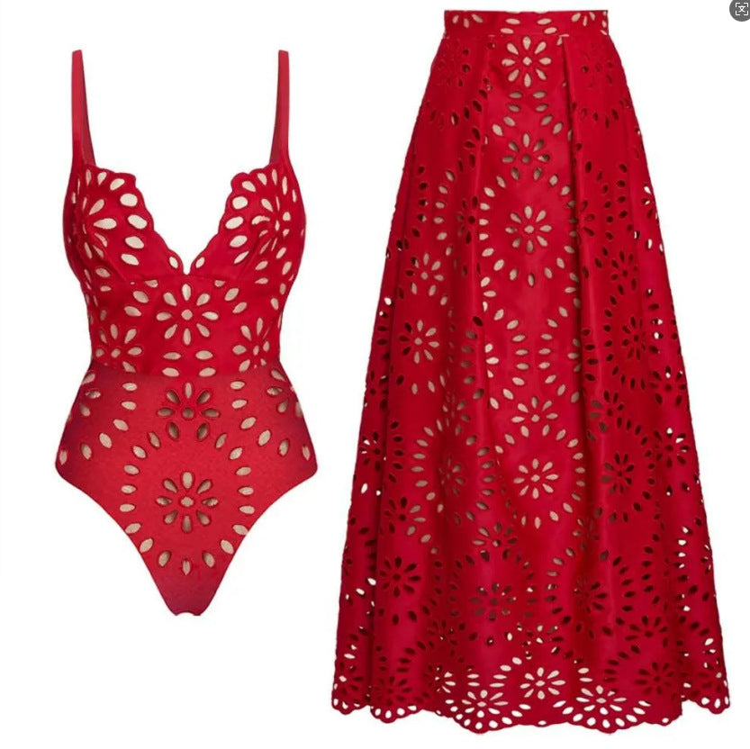 Ensemble Robe-Maillot Alice 2 Pièces (Noir)