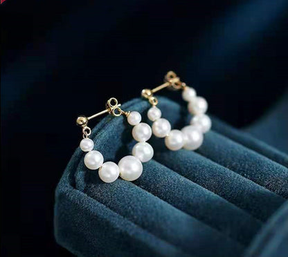 Boucles d'Oreilles Clip – Perles & Argent Sterling