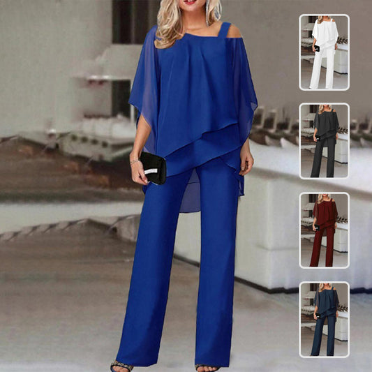 Ensemble Deux Pièces Mousseline Asymétrique