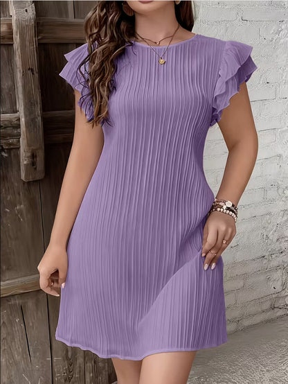 Robe Plissée Femme à Manches Volantées – Élégance &amp; Féminité