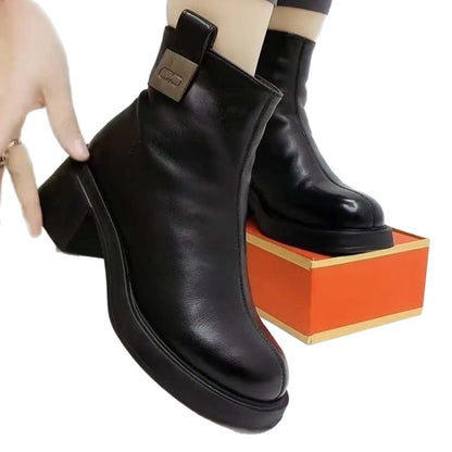 Bottines courtes à talons moyens pour femmes