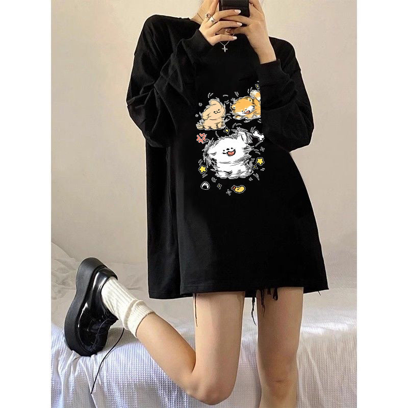 Nouveau haut ample à manches longues Niche pour le printemps et l'autom