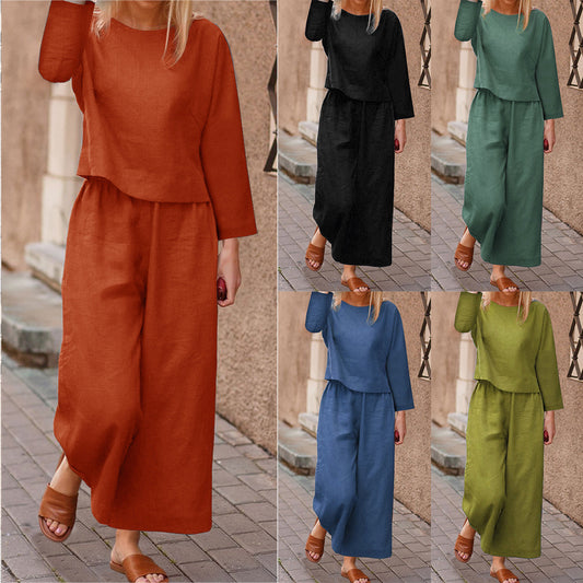 Ensemble deux pièces pour femme : chemise et pantalon amples