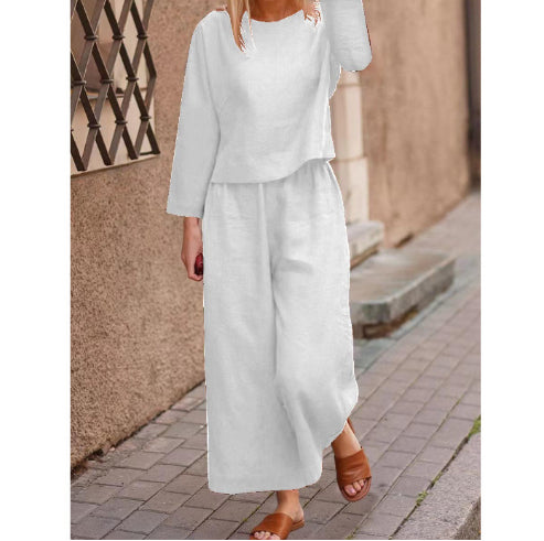 Ensemble deux pièces pour femme : chemise et pantalon amples