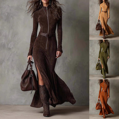 Robe Plissée Volantée – Style & Élégance