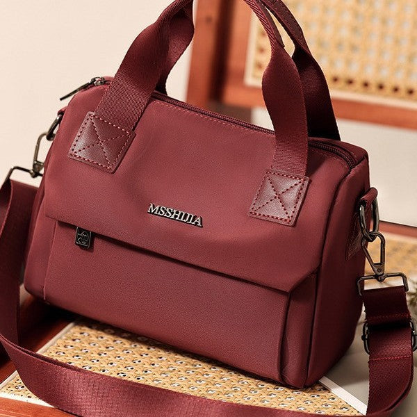 Sac bandoulière rétro en nylon pour femme