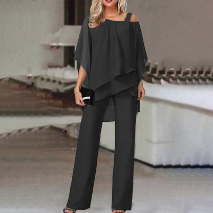 Ensemble Deux Pièces Mousseline Asymétrique