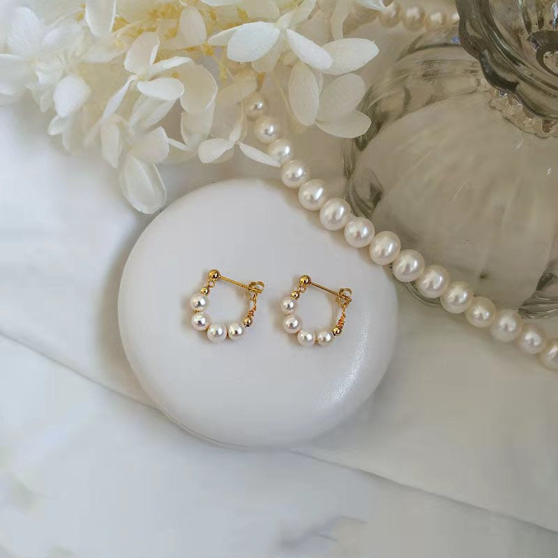Boucles d'Oreilles Clip – Perles & Argent Sterling