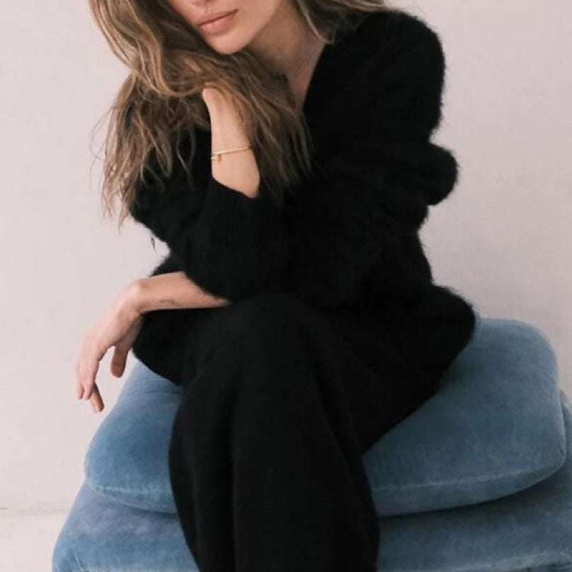 Pull Cardigan Tricoté Femme