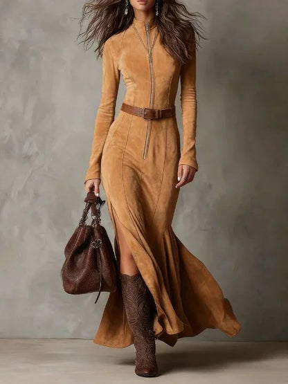 Robe Plissée Volantée – Style & Élégance