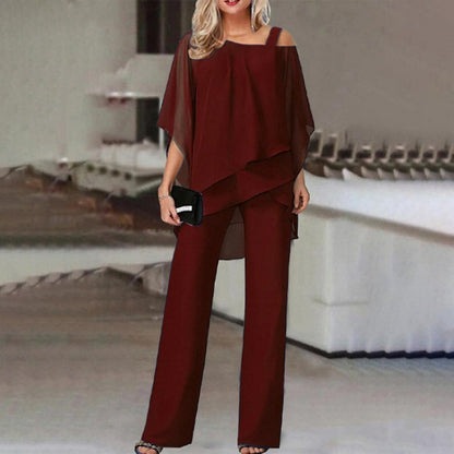 Ensemble Deux Pièces Mousseline Asymétrique