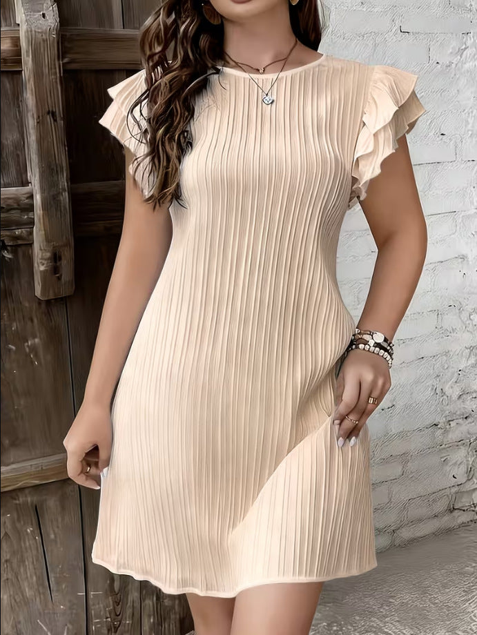 Robe Plissée Femme à Manches Volantées – Élégance &amp; Féminité