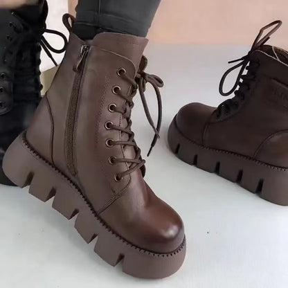 Bottes femmes en cuir doublées polaire