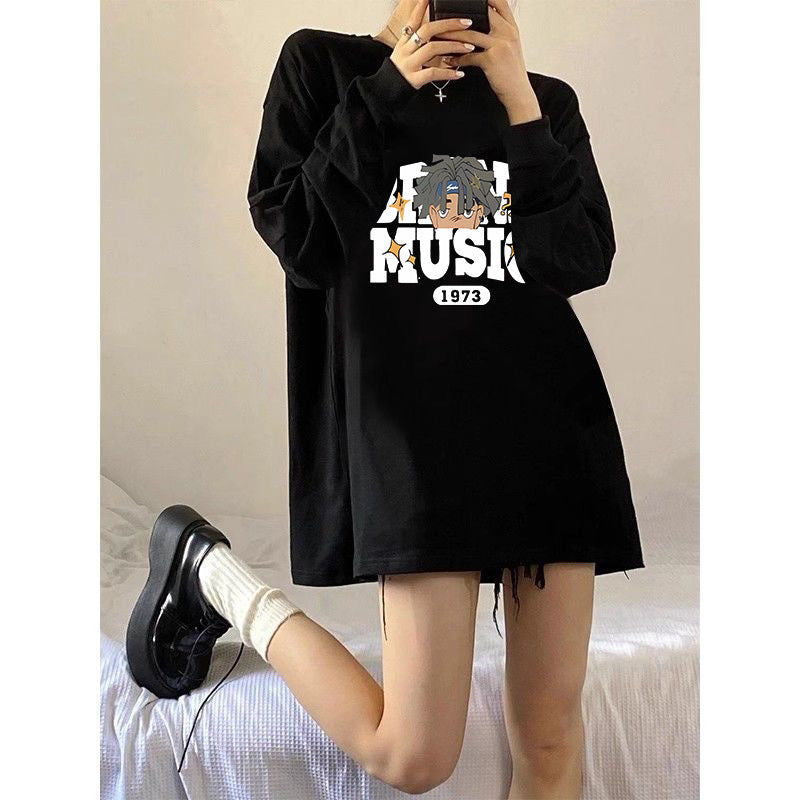 Nouveau haut ample à manches longues Niche pour le printemps et l'autom