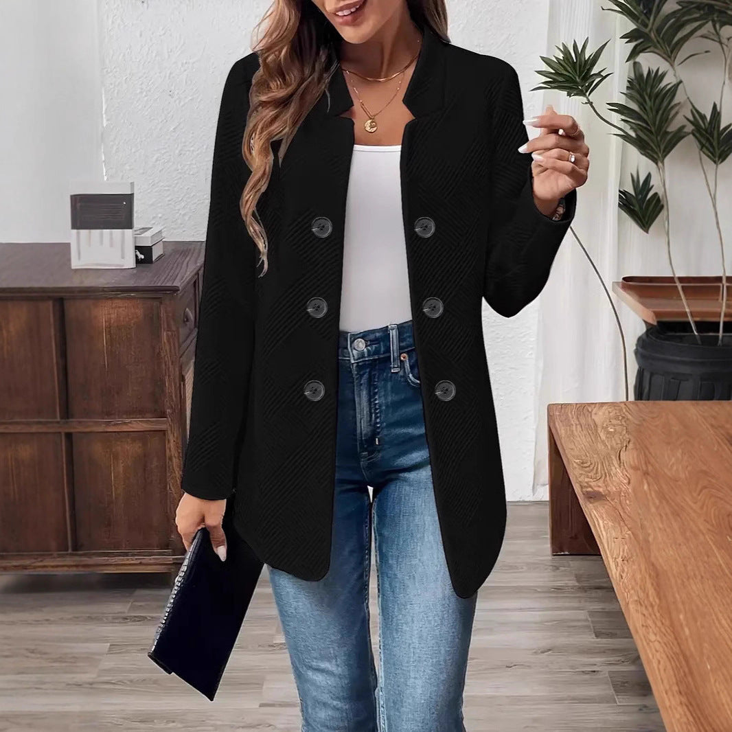 Cardigan à col montant boutonné