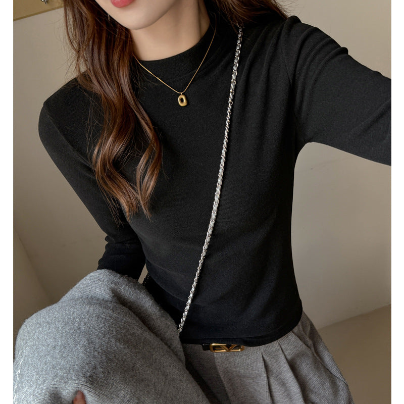 T-shirt à épaules dénudées automne-hiver, aspect haut de gamme