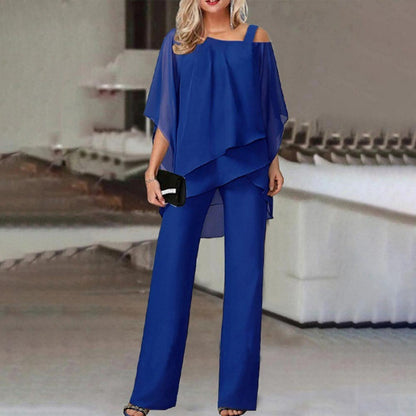 Ensemble Deux Pièces Mousseline Asymétrique