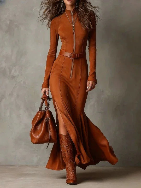 Robe Plissée Volantée – Style & Élégance