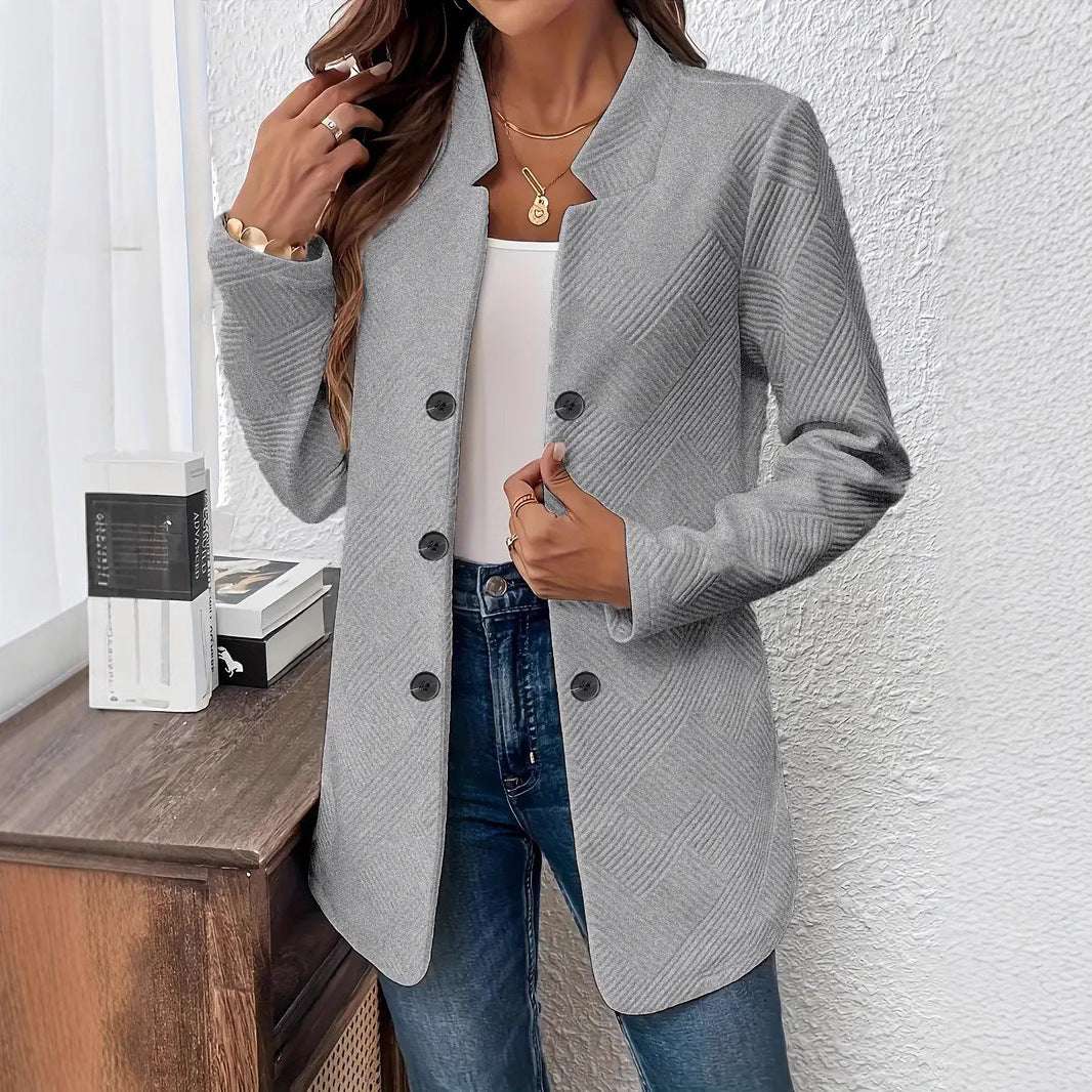 Cardigan à col montant boutonné