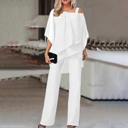 Ensemble Deux Pièces Mousseline Asymétrique