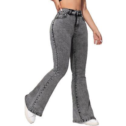Jean Bootcut Taille Haute – Coupe Évasée & Tendance