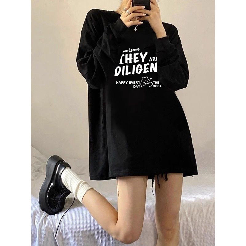 Nouveau haut ample à manches longues Niche pour le printemps et l'autom