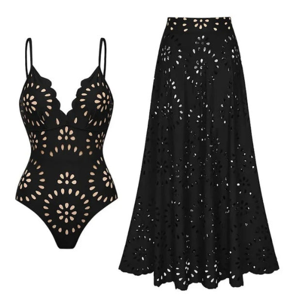 Ensemble Robe-Maillot Alice 2 Pièces (Noir)
