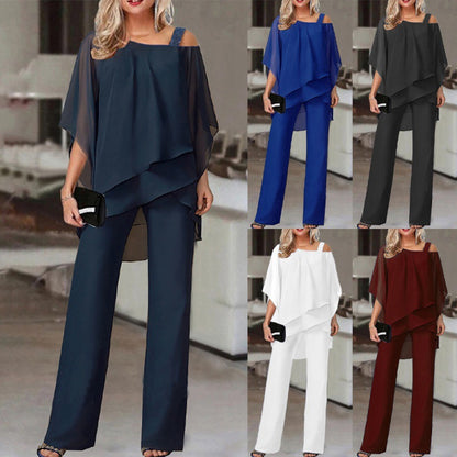Ensemble Deux Pièces Mousseline Asymétrique