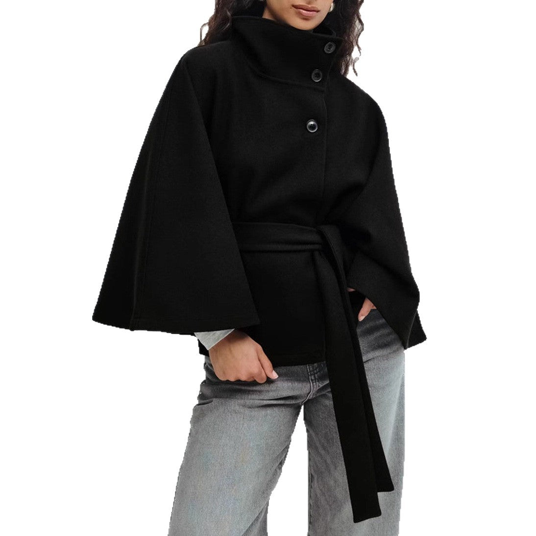 Manteau d’hiver élégant ceinturé pour femme