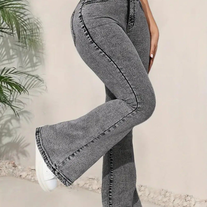 Jean Bootcut Taille Haute – Coupe Évasée & Tendance