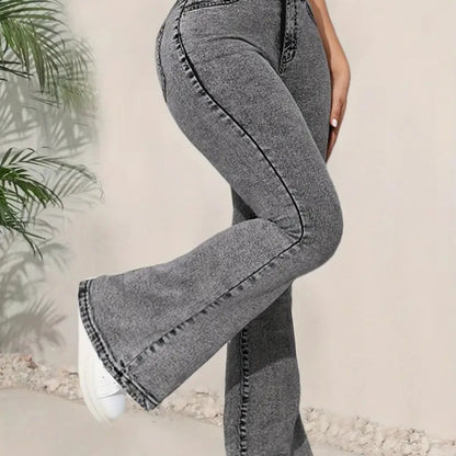 Jean Bootcut Taille Haute – Coupe Évasée & Tendance